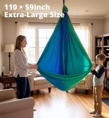 OrbitShell in use with child reading inside swing for quiet focus