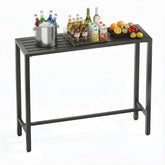 Orbotots front view showing compact bar table, durable outdoor utility