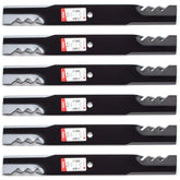 Oregon 6PK front packaging showing six mower mulching blades and clear labeling benefit: easy replacement