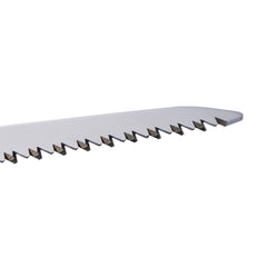 Oregon close-up of blade teeth and chrome plating highlighting long-lasting sharpness