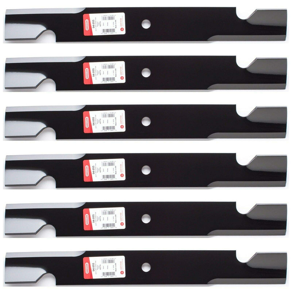 Oregon blades front packaging showing six 94-055 blades and clear fit information for quick replacement