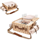 OrgaNatureQueen front view basket showing handles and secure closure, convenient portability