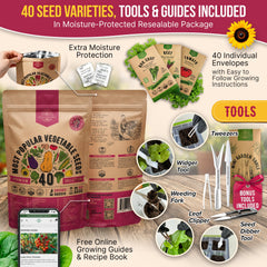 Organo Republic gardening tools included with pack for precise planting and seed handling
