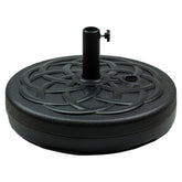Orgrimmar front view of round umbrella base shows stable footprint and durable finish