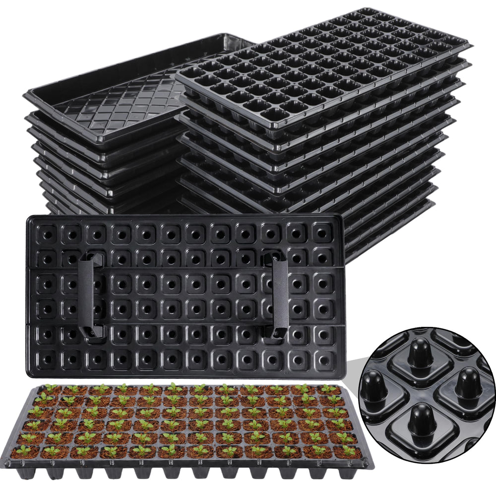 Oscorna front view of full 72-cell seed starter tray showing organized cells and efficient layout