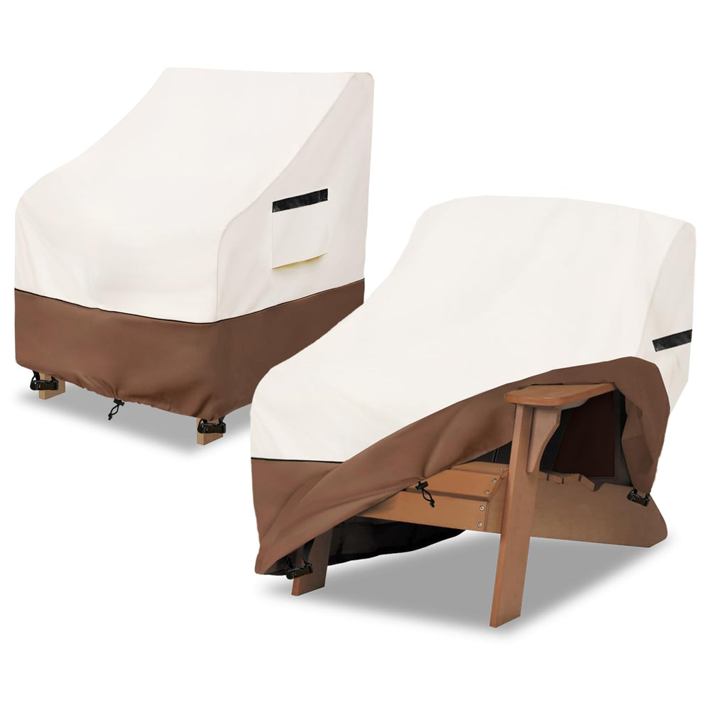 Osileyo front view of beige and brown cover protecting patio chair