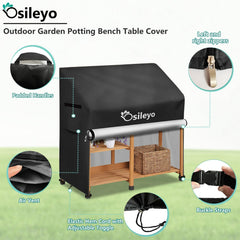 Osileyo split zipper detail showing easy partial access to potting bench interior