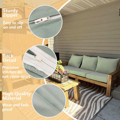 Oslimea seat cover fitted on patio sofa for updated look