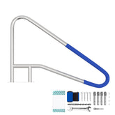 Oswerpon front view installed pool rail showing sturdy entry support