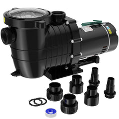 Oswerpon front view showing pump housing and clear cover, durable construction benefit