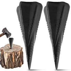 Otoolling front view of two black 4 lb wedges showing durable finish and shape, improving splitting control