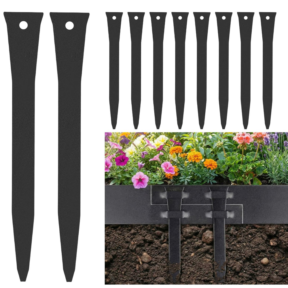 Otoolling front view of 12-inch stakes showing pack and sturdy construction benefit