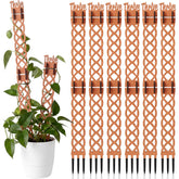 Otoolling wooden trellis front view showing diamond pattern and natural finish, enhancing plant display