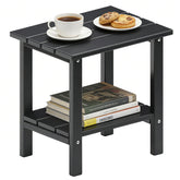 OTSUN front view of 16-inch HDPE side table showing durable weatherproof surface and balance