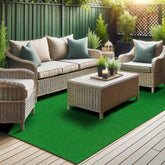 Ottomanson front view of 6'6" x 9'2" turf rug showing neat edges and color, easy aesthetic upgrade