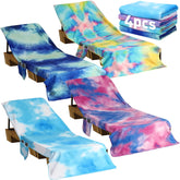 Oudain front view of four colorful lounge chair covers showing value and style