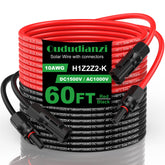 Oududianzi front view showing red and black 60ft cables for flexible routing