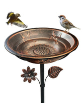 OUISJYER front view showing embossed bowl and stake, adds garden charm