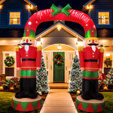 OurWarm nutcracker archway front view showing festive entrance and instant curb appeal