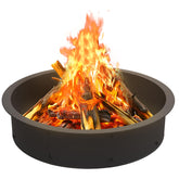 OUSHENG fire pit ring front view showing sturdy rim and finish for long-lasting use