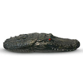 Outdoor Water Solutions floating alligator front view showing lifelike design and protective benefit