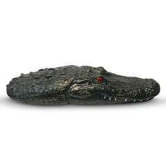 Outdoor Water Solutions floating alligator front view showing lifelike design and protective benefit