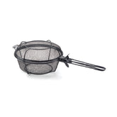 Outset mesh skillet front view shows large cooking area and nonstick finish benefit