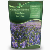 Outsidepride front packaging showing bluebonnet seed packet and benefits