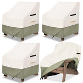 Owlcover front view of four covers protecting chairs, shows full protection