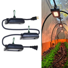 Owleye front view of 12FT string light showing bulbs and brand, durable weatherproof benefit