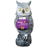Owlsome front-angle garden display showing realistic deterrent effect