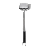OXO coal rake front view showing full tool for safe charcoal control