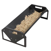 Oxphanor feeder front view showing sturdy trough and benefit of wide feeding area