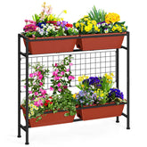OYEAL front view of assembled planter showing ergonomic height and tidy design