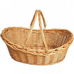 OYPEIP front view of wicker basket showing elegant natural finish and capacity