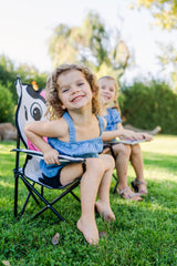 Pacific Play Tents Milky the Cow side profile highlighting solid frame and padded back