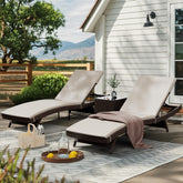 Pamapic front view set showing two loungers and table for comfortable outdoor seating