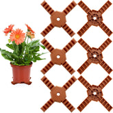 Panelee front view of six brown risers showing neat compact set and durable design benefit