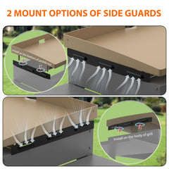 PANXUAN magnet mounted under griddle frame for tool-free attachment and stability