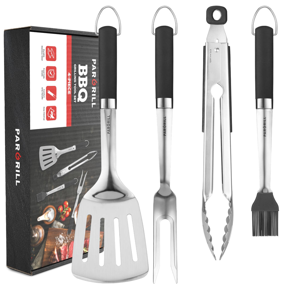 PARGRILL front packaging showing full four-piece set and durable build