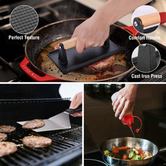 PARGRILL scraper on hot griddle illustrating quick plate cleaning benefit