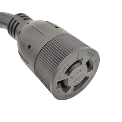 Parkworld cord in use connecting portable generator to inlet box for reliable power