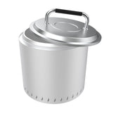 PARTAKER front view of stainless steel cover protecting fire pit and preventing debris