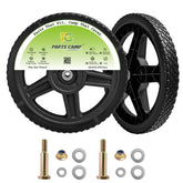 Parts Camp front view 14 inch wheel showing full profile and benefit of smooth rolling
