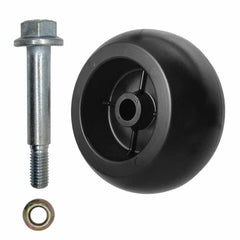 Parts 4 Outdoor wheel installed on mower deck, demonstrates restored deck clearance