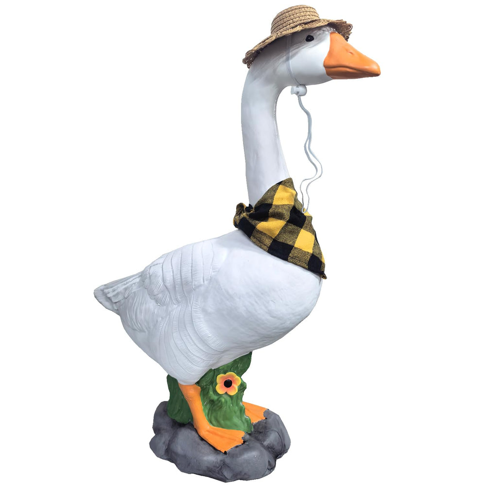 PARTYGEARS front view of 23 inch goose statue welcoming guests and boosting curb appeal