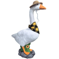 PARTYGEARS front view of 23 inch goose statue welcoming guests and boosting curb appeal