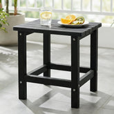 PASAMIC front view of black side table showing modern profile and durable build