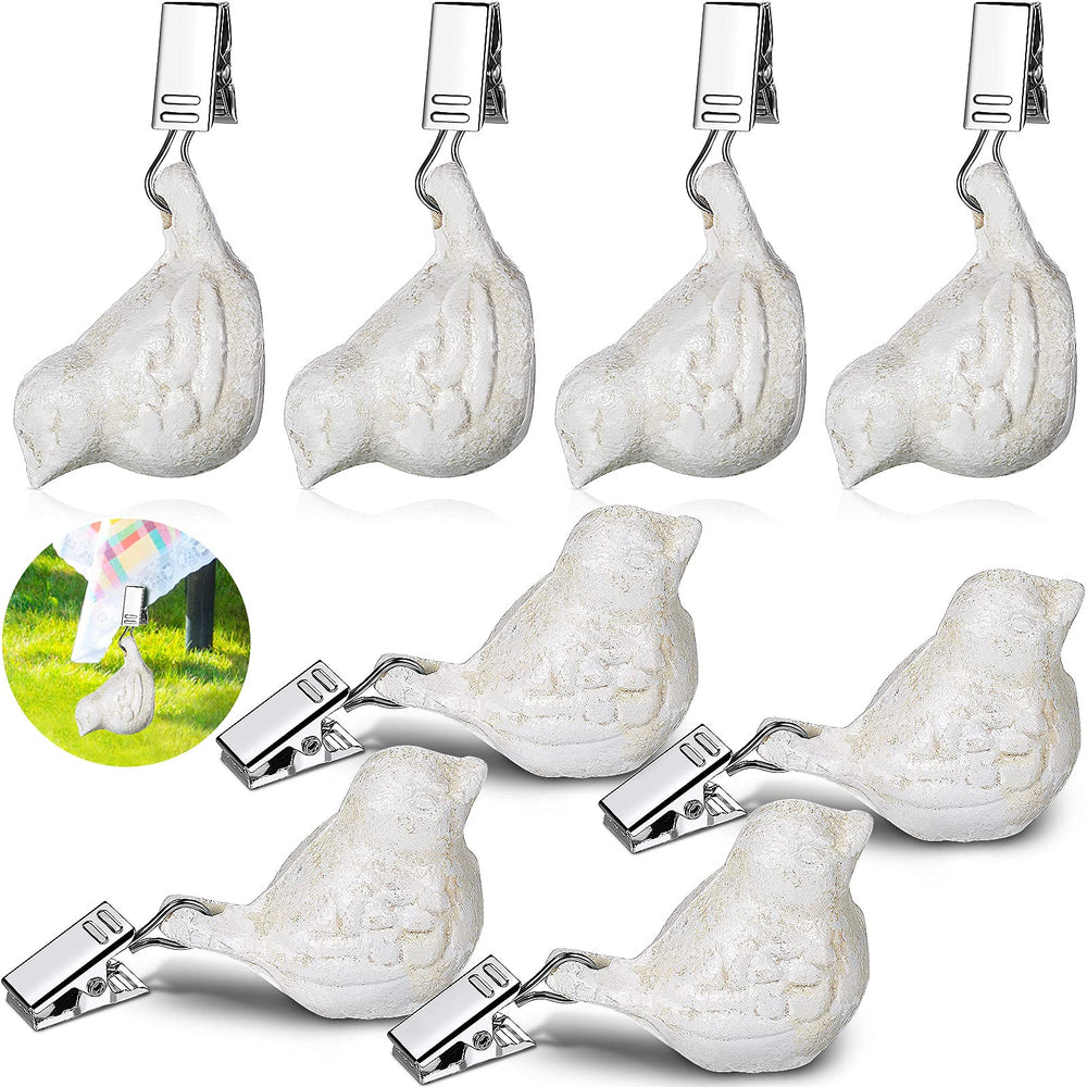 Patelai front view of eight packaged bird weights showing decorative hold