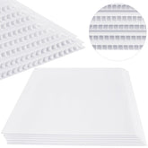 Patelai front view of six white corrugated plastic sheets showing clean double-sided surface and size